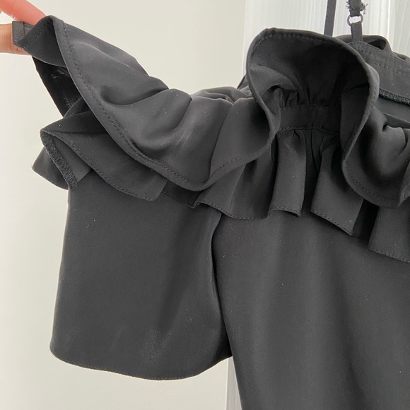 ASOS Ruffle Cold Shoulder cami mini dress - Picture 6 of 8